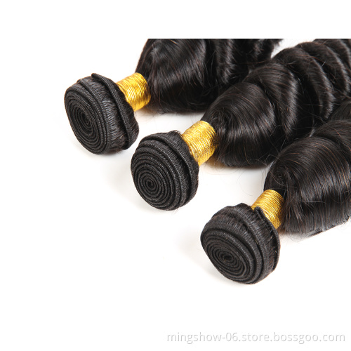 100% raw human hair loose wave brazilian hair bundle